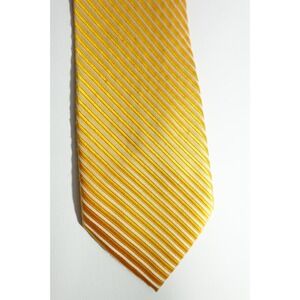 Vintage‎ Gray Wolf Trading Co Tie Yellow Striped Repp Mens Necktie Polyester